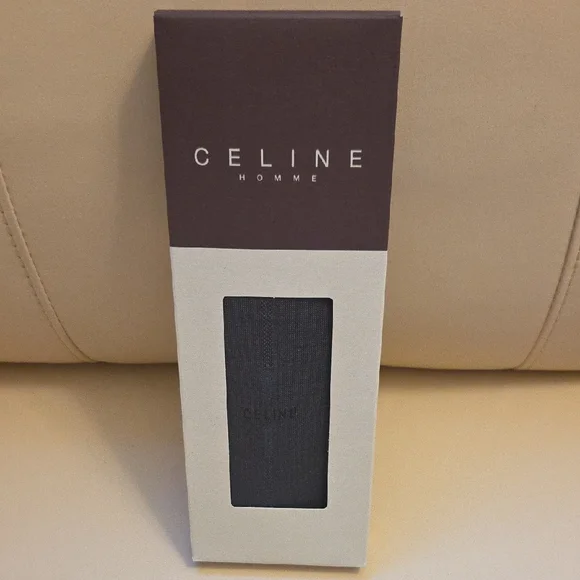 Celine Homme Black Ribbed Dress Socks - Picture 1 of 1